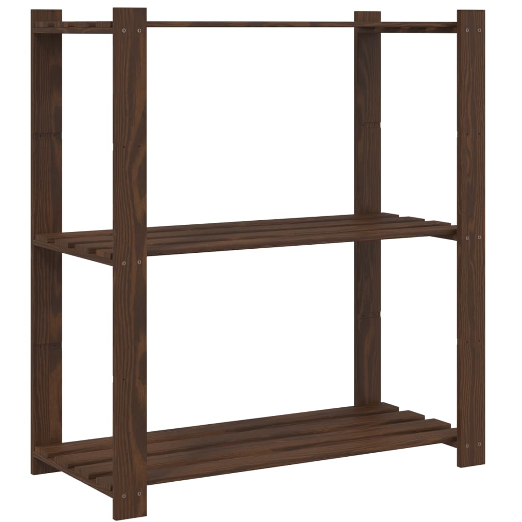Förvaringshylla 3 hyllplan 80x38x90 massiv furu