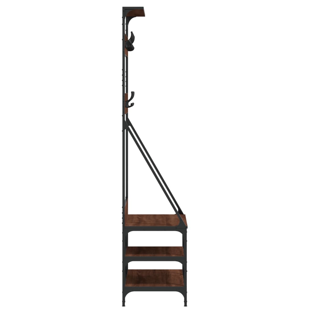 Klädställning med skoförvaring ek