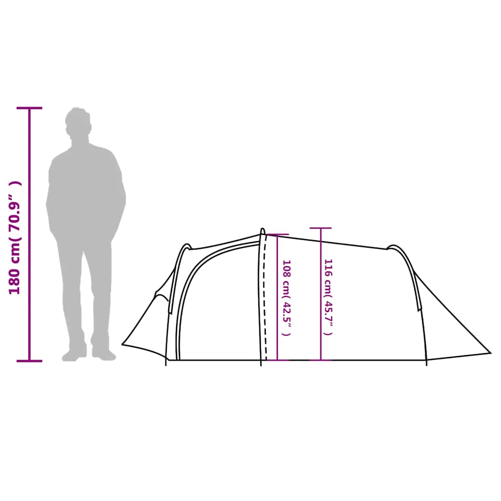 Campingtält tunnel 3 personer mörkläggningstyg vattentätt