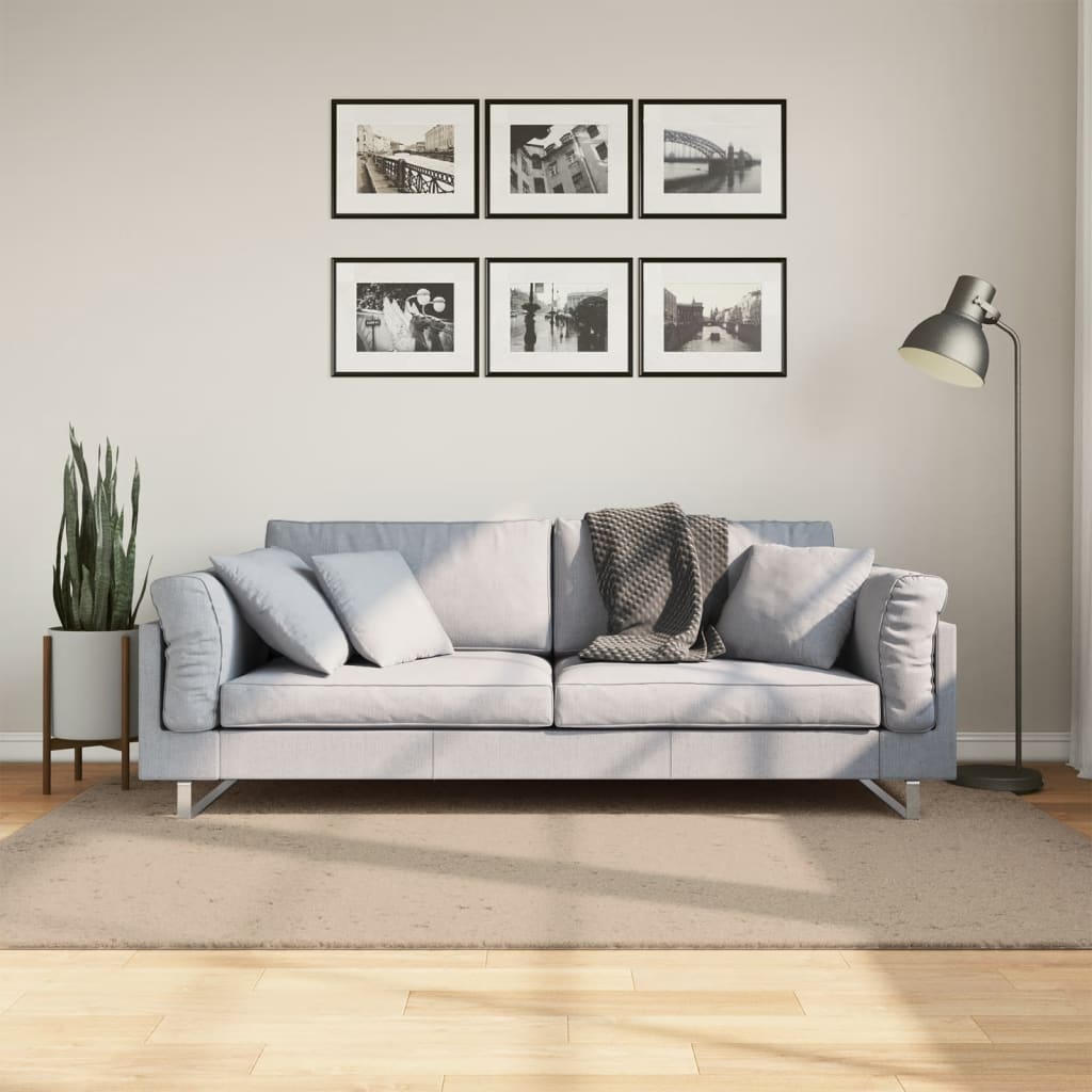 Mjuk matta HUARTE med kort lugg tvättbar sandbeige