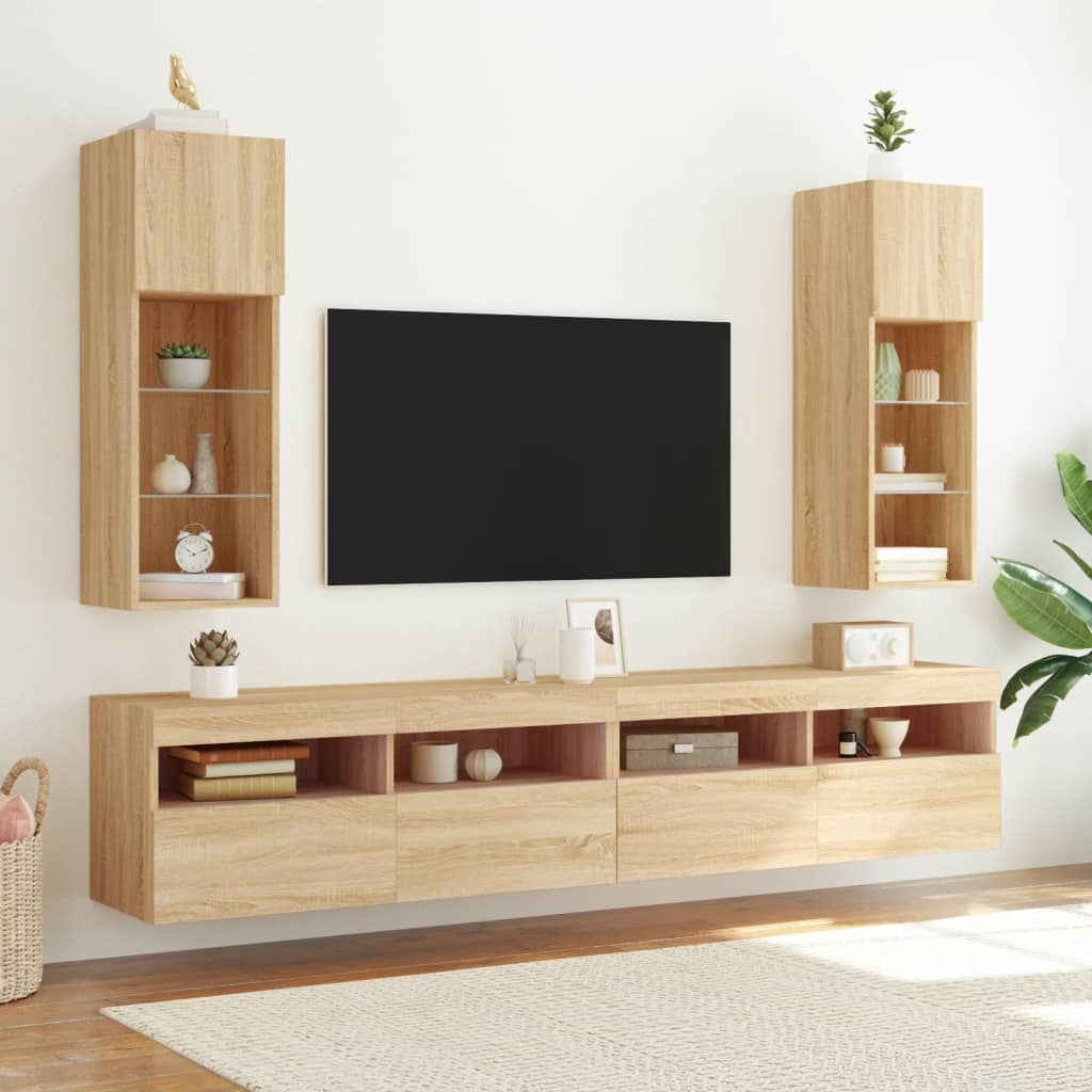 Tv-skåp med LED-belysning -ek
