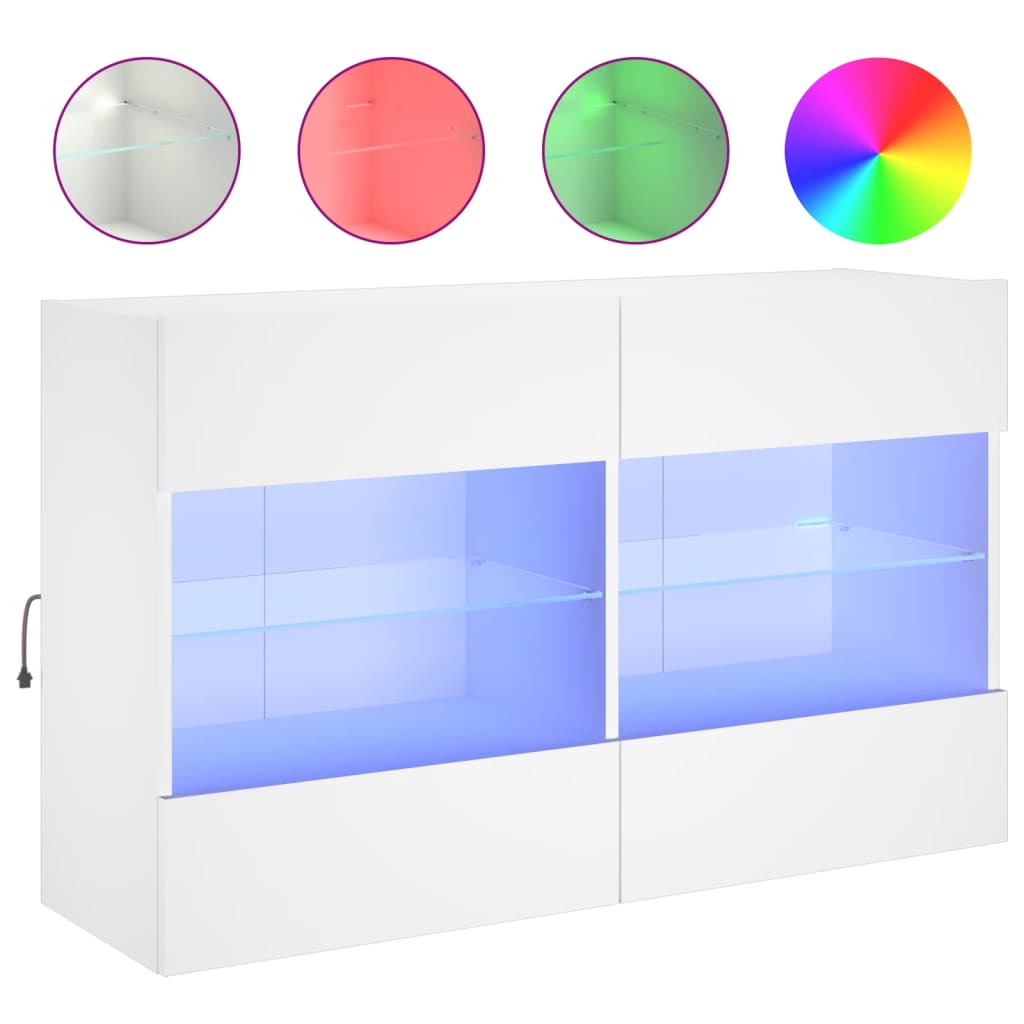 Väggmonterad TV-Bänk LED 2 st
