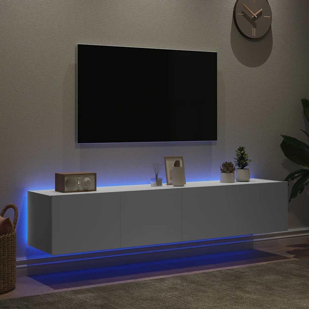 Väggmonterad TV-Bänk LED 2 st