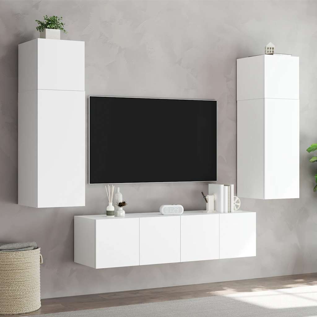Väggmonterad TV-Bänk LED 2 st