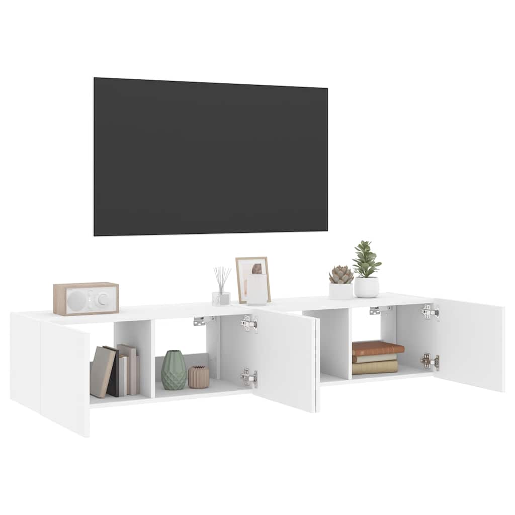 Väggmonterad TV-Bänk LED 2 st