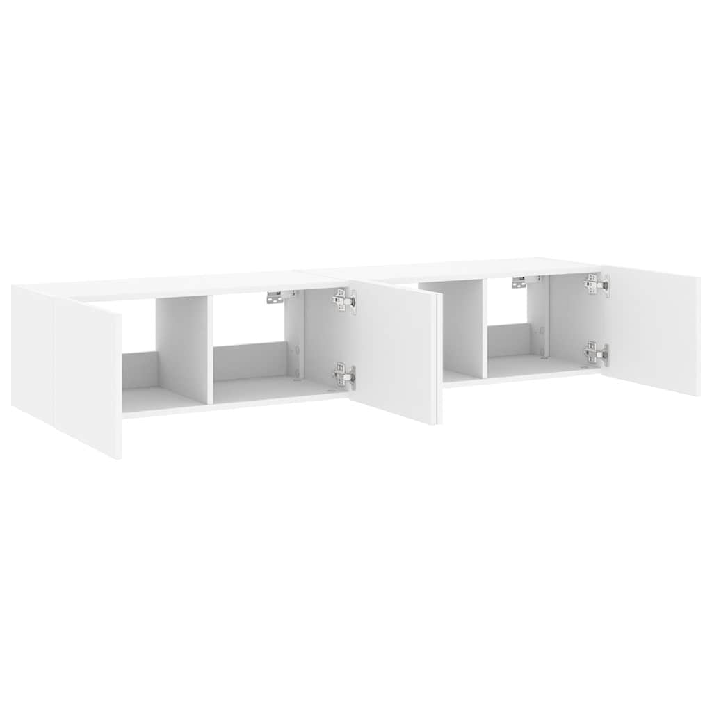 Väggmonterad TV-Bänk LED 2 st