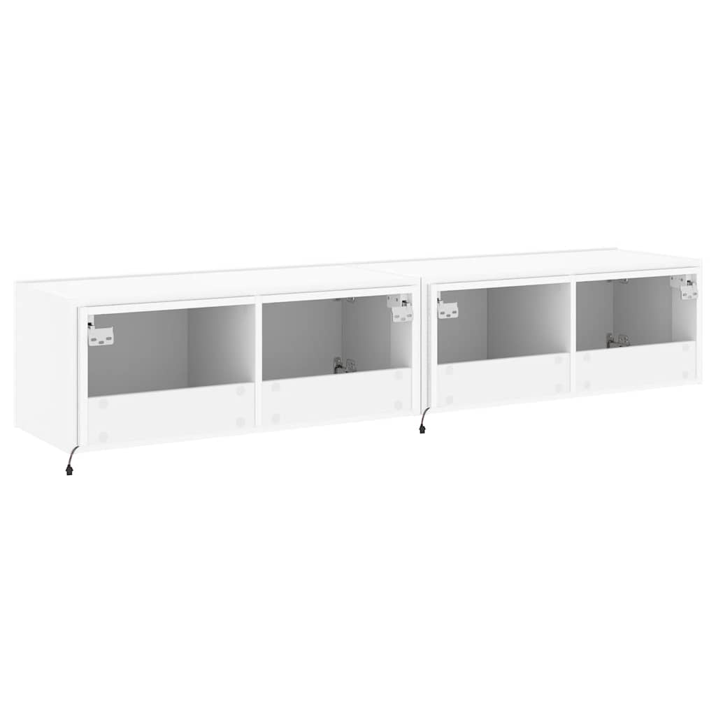 Väggmonterad TV-Bänk LED 2 st