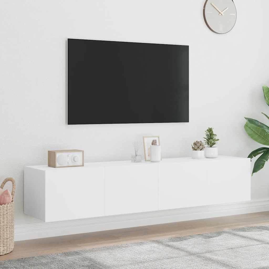 Väggmonterad TV-Bänk LED 2 st