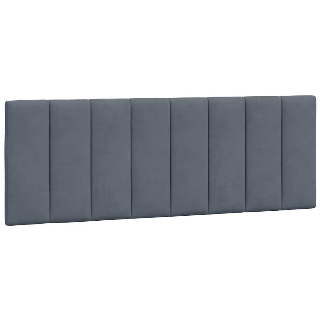 Headboard Cushion "Hanko" Dark Grey Velvet