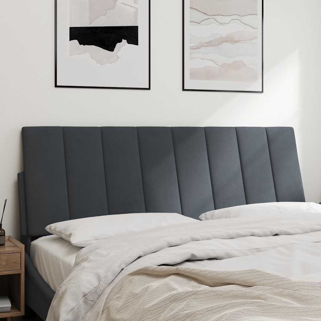 Headboard Cushion "Hanko" Dark Grey Velvet