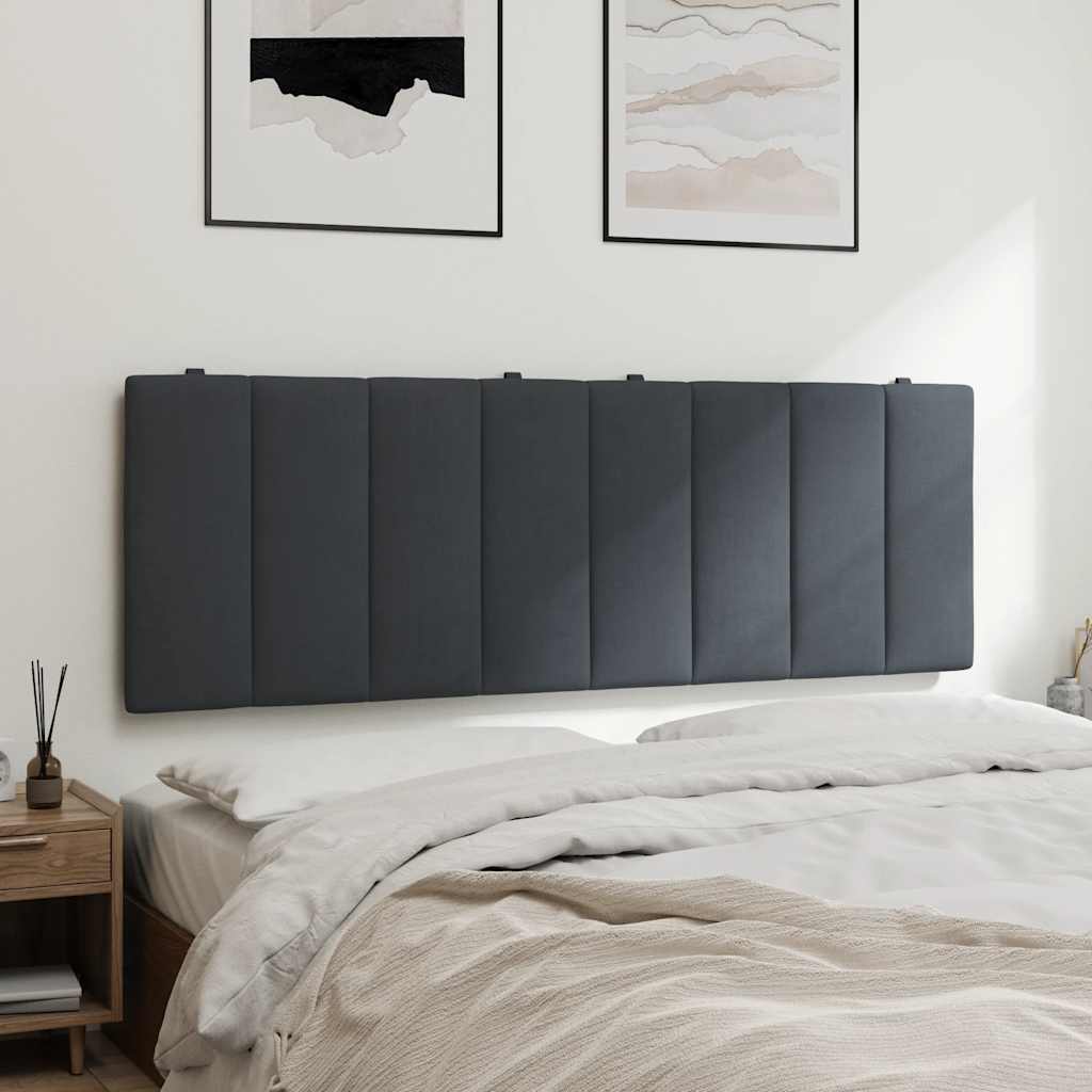 Headboard Cushion "Hanko" Dark Grey Velvet