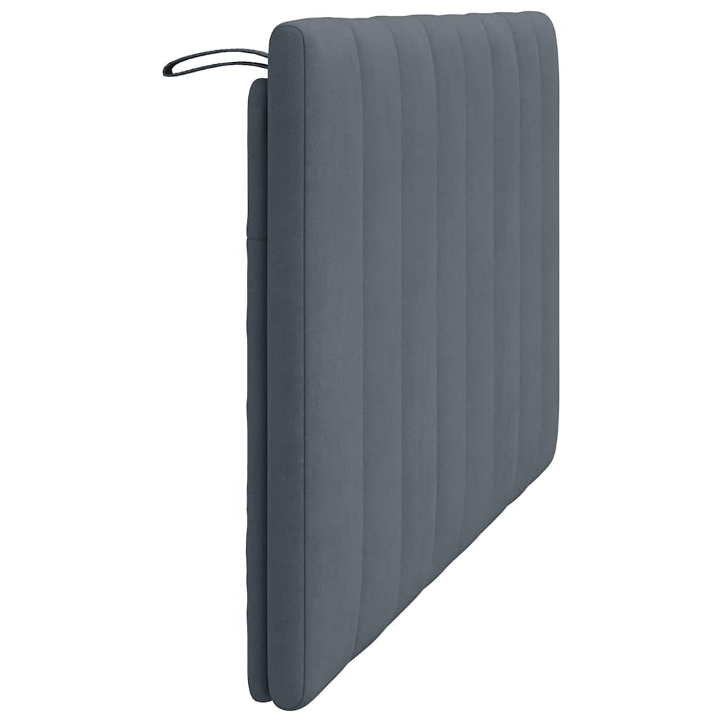 Headboard Cushion "Hanko" Dark Grey Velvet
