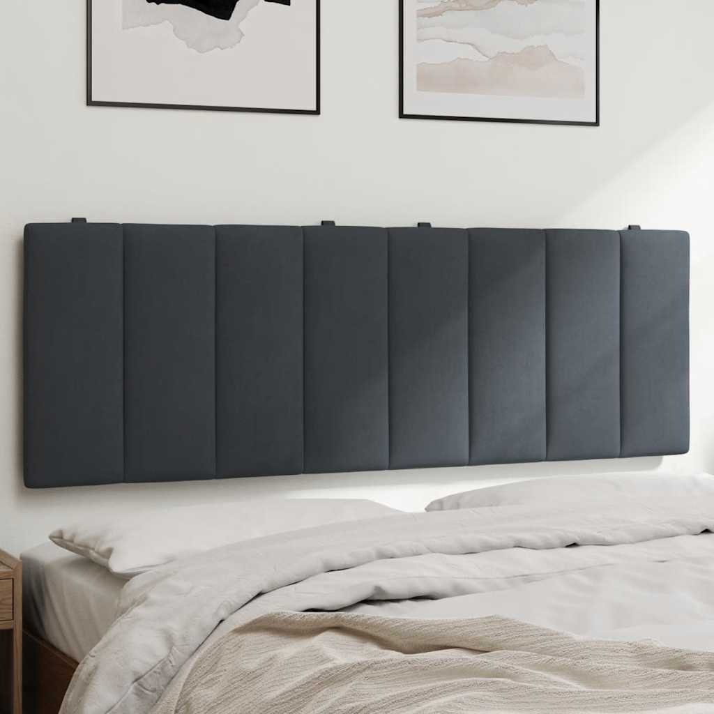 Headboard Cushion "Hanko" Dark Grey Velvet
