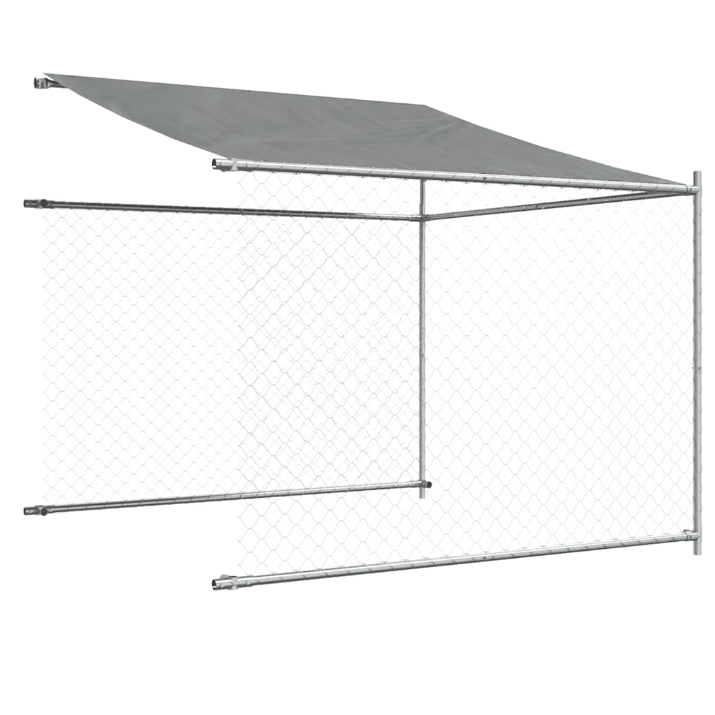 Hundgård Med Tak Och Dörr Galvaniserat