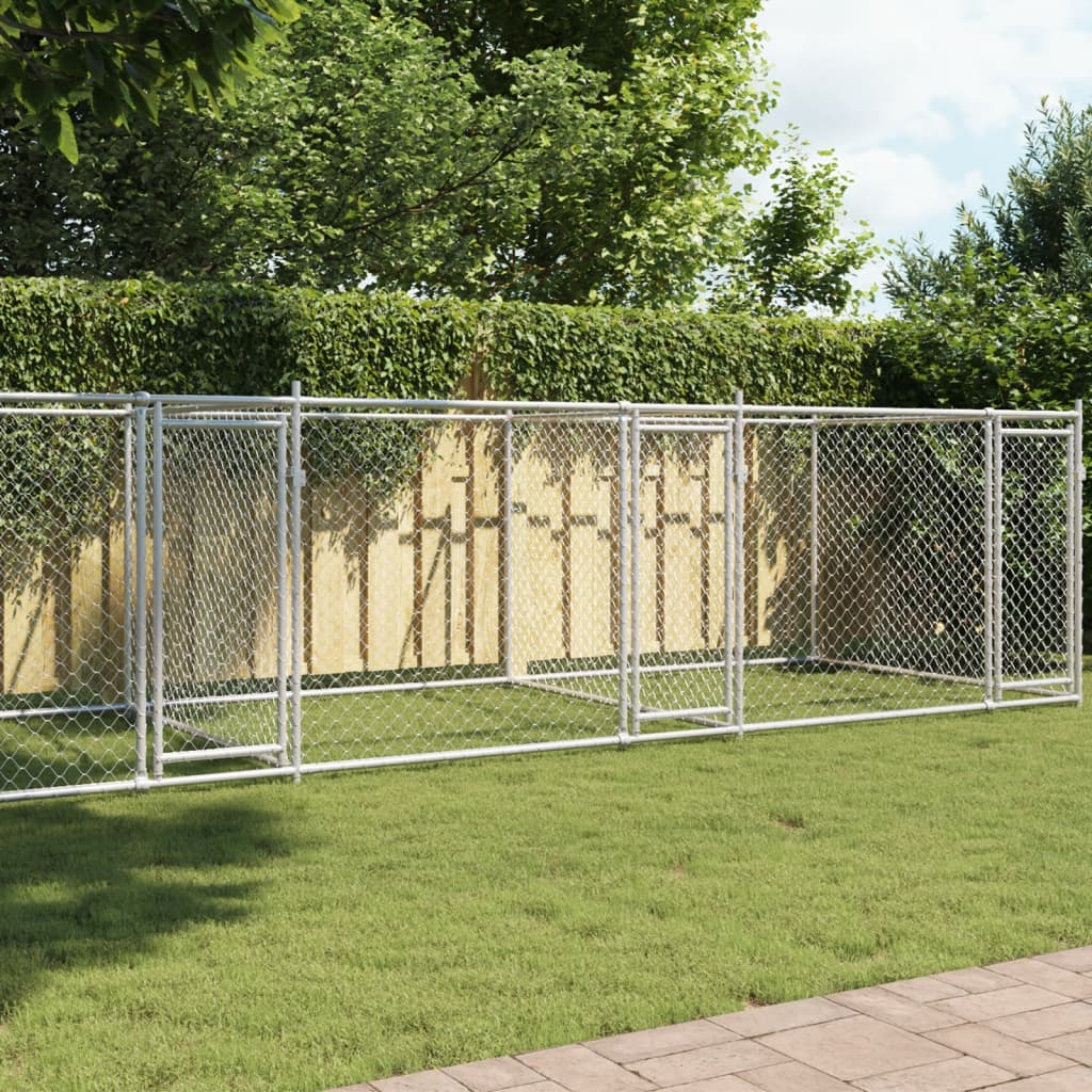 Hundgård med dörrar , galvaniserat stål