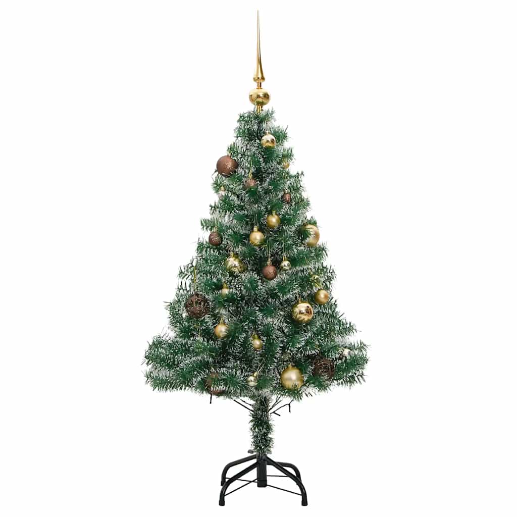 Plastgran 150 LEDs och kulor och snö