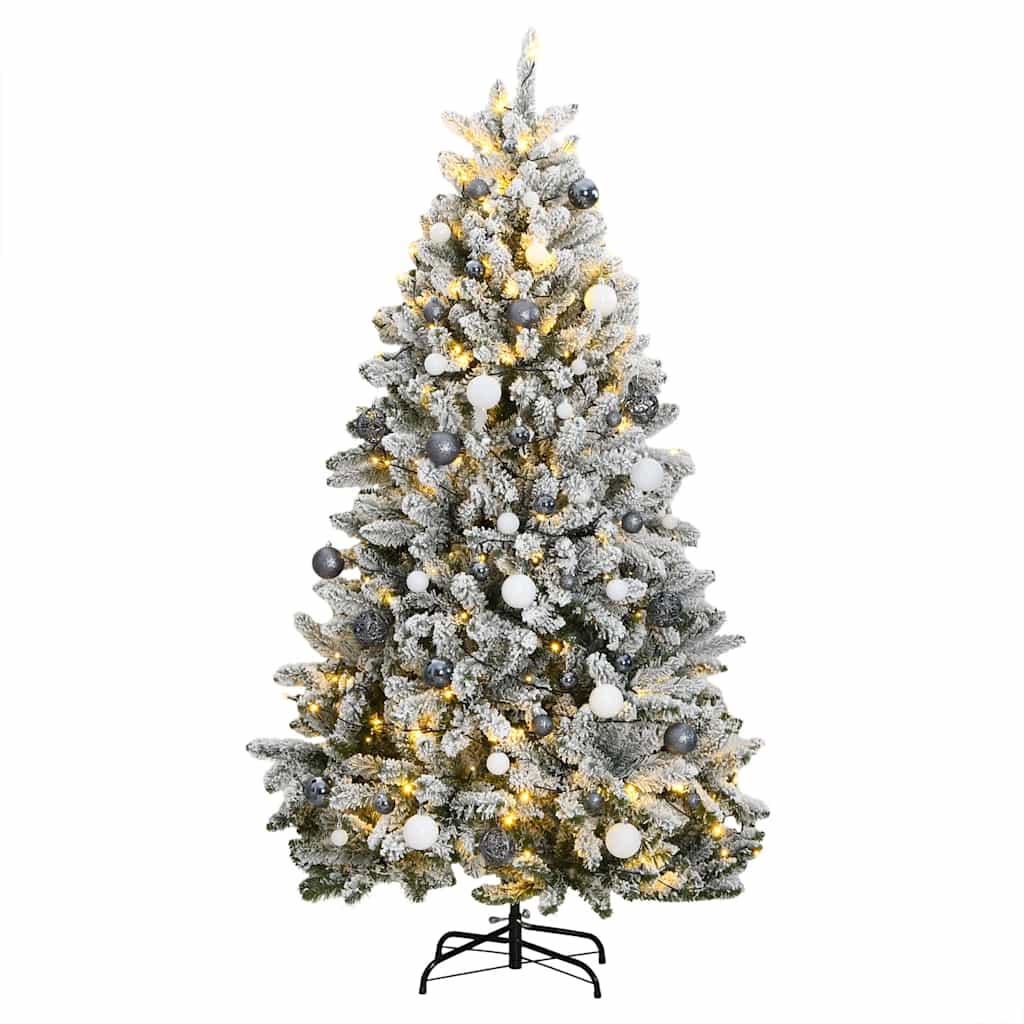 Plastgran med gångjärn 150 LEDs & kulor