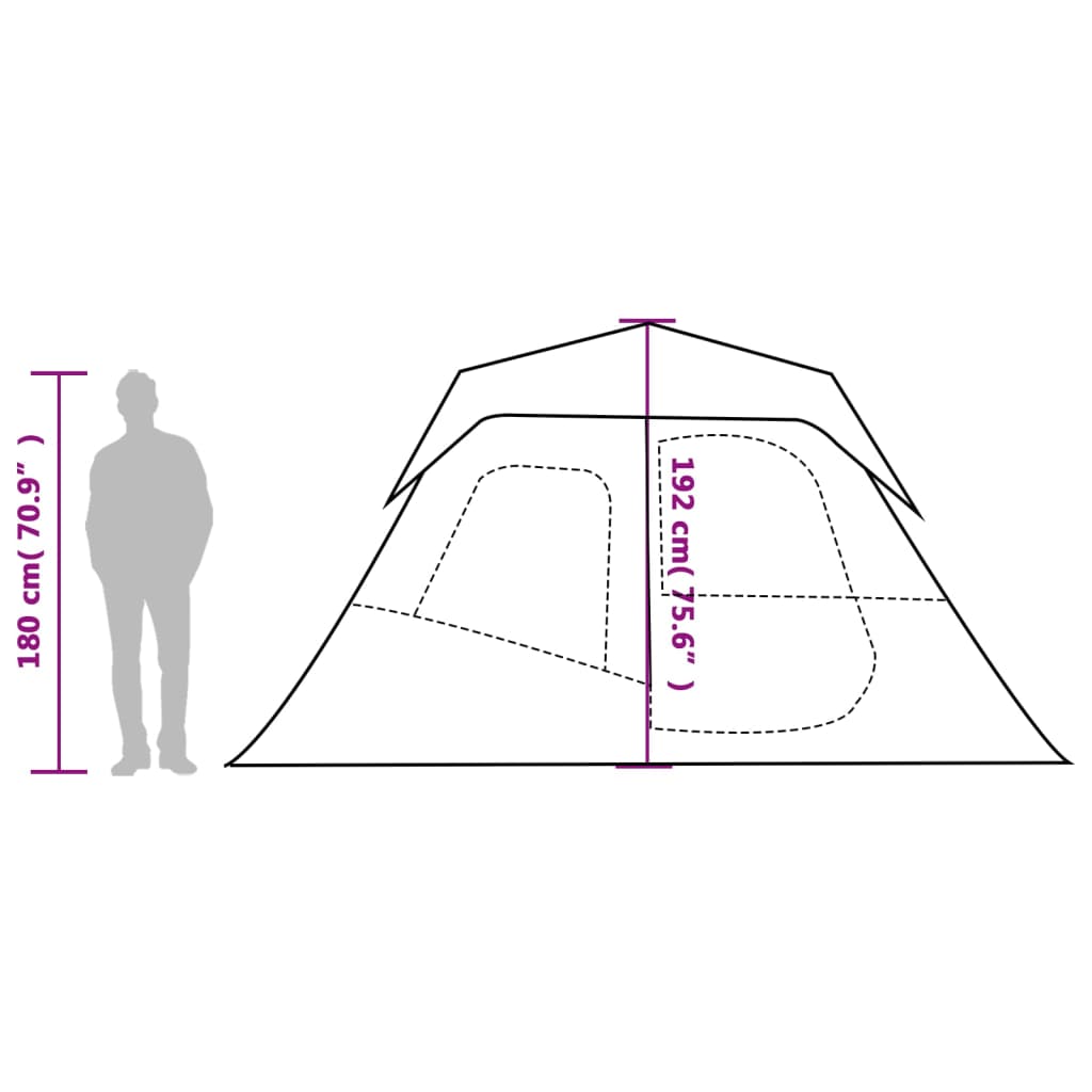 Familjetält 6 personer med LEDs och snabbrest