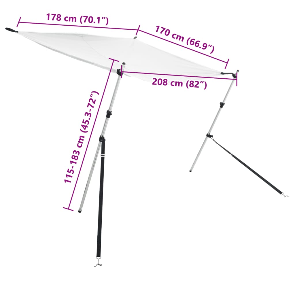 Förlängningsdel för båtkapell 170x208x(115-183) cm