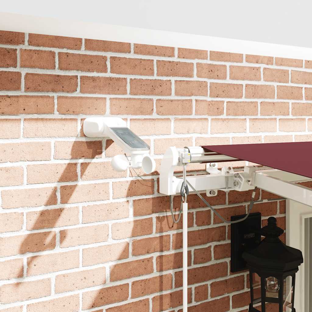 Markis Automatiskt Infällbar med LED Vinröd