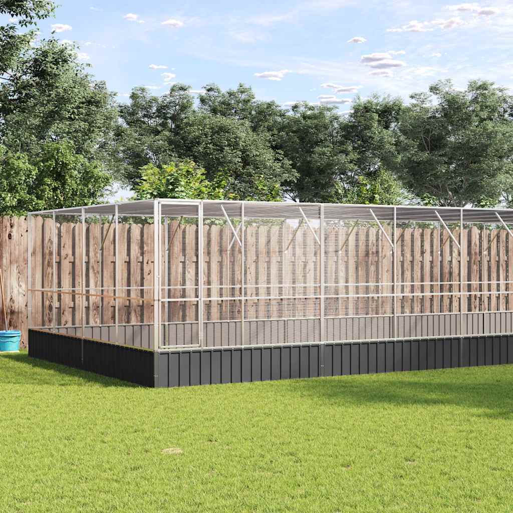 Voljär med utbyggnad stål