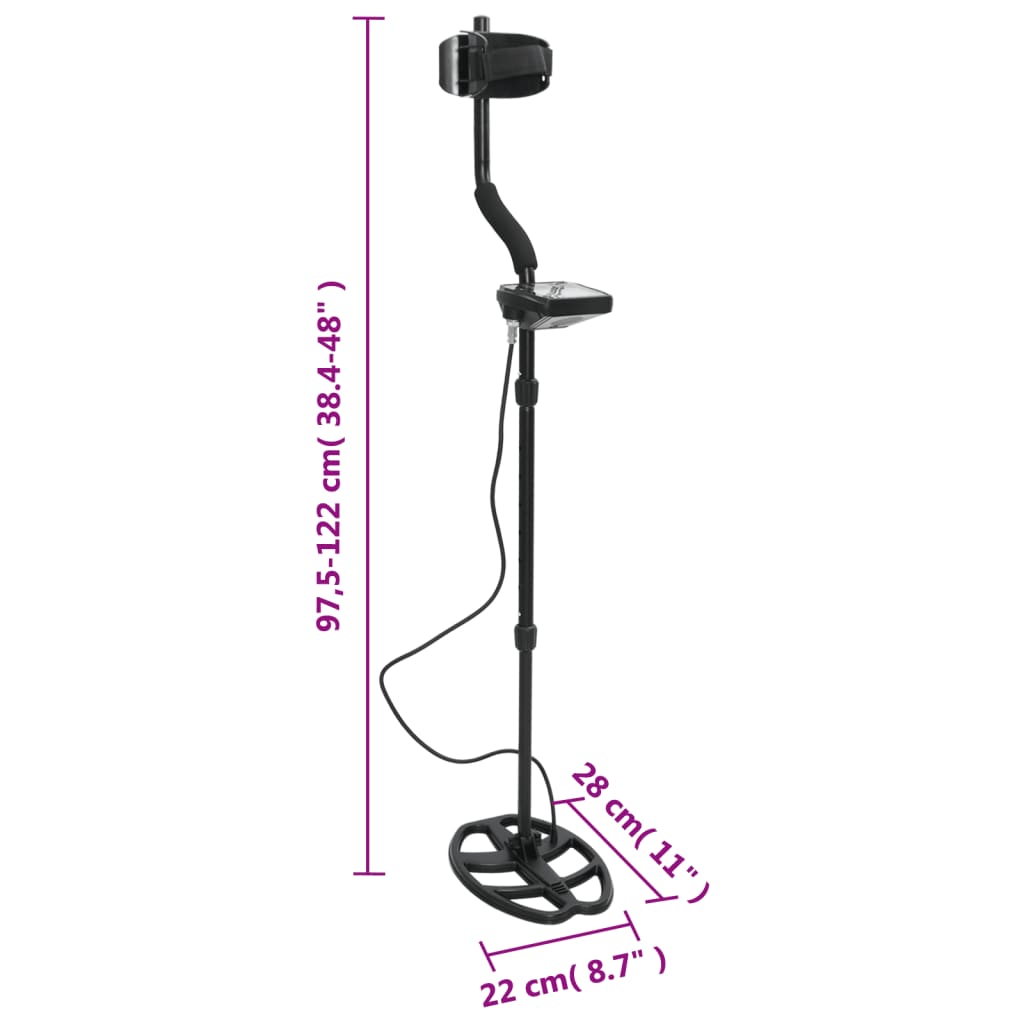Metalldetektor 20 cm sökdjup med LCD-skärm