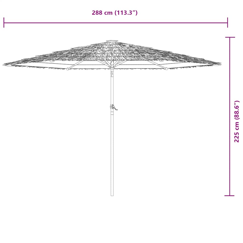 Trädgårdsparasoll med Leds och Stålstång