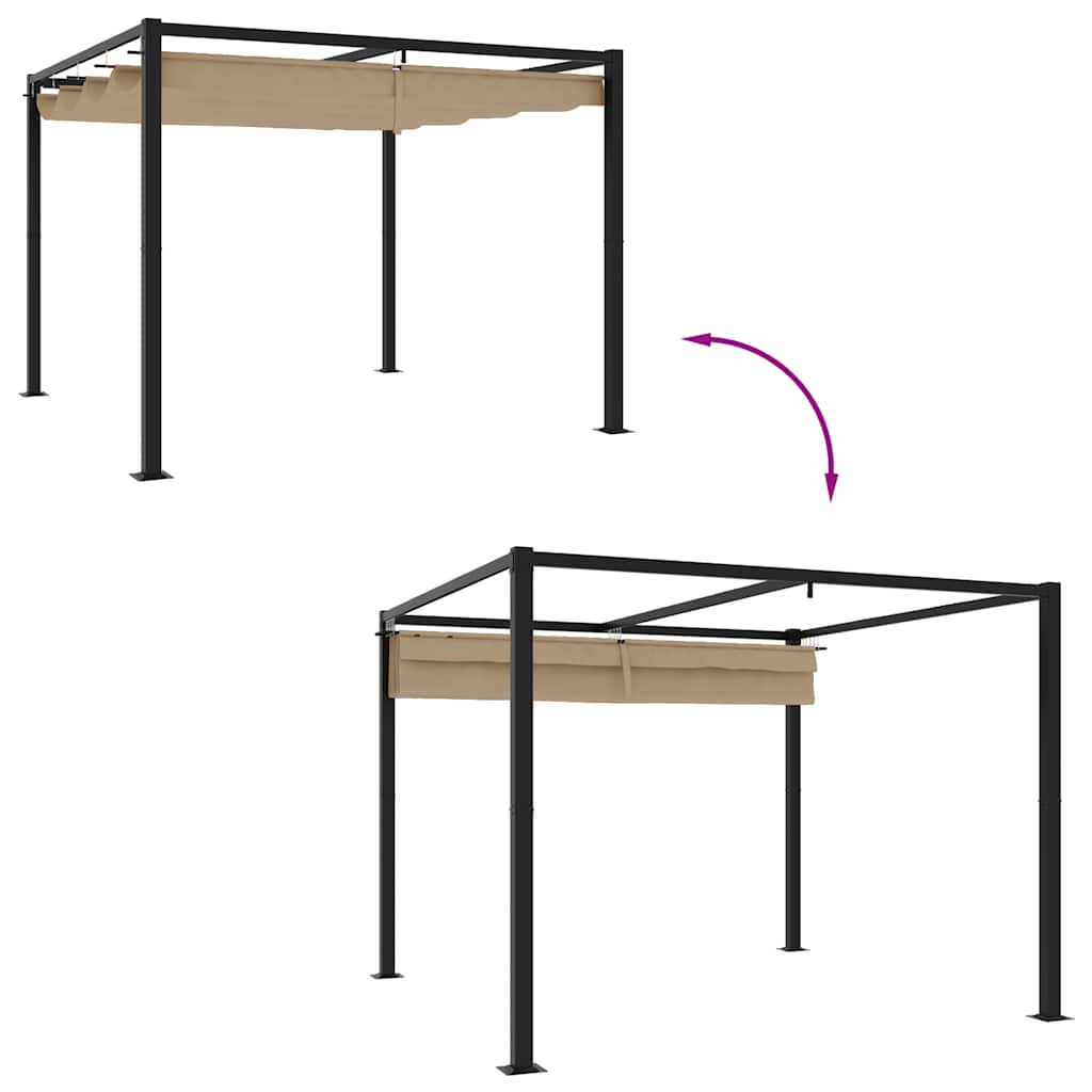 Paviljong med Infällbart Tak