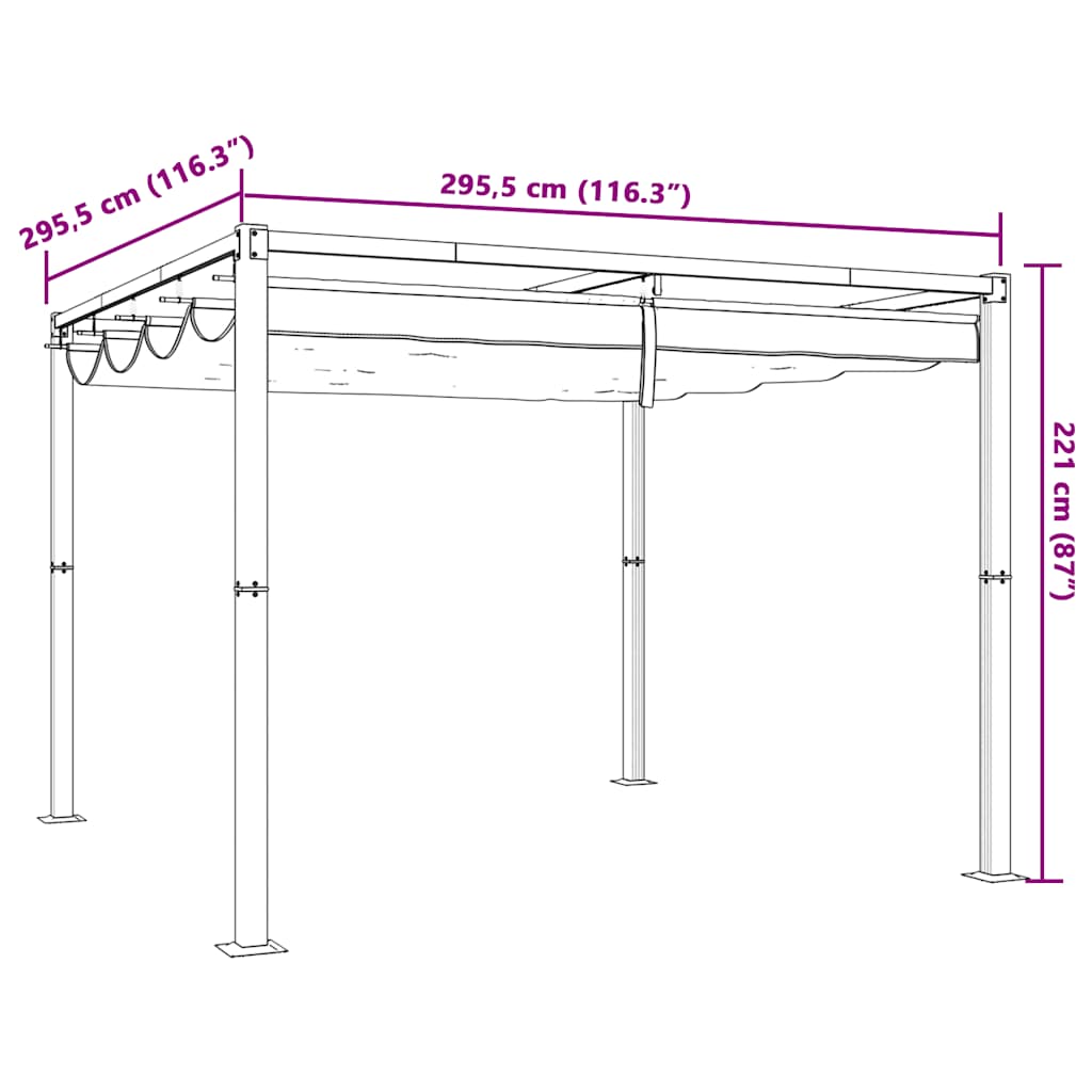 Paviljong med Infällbart Tak