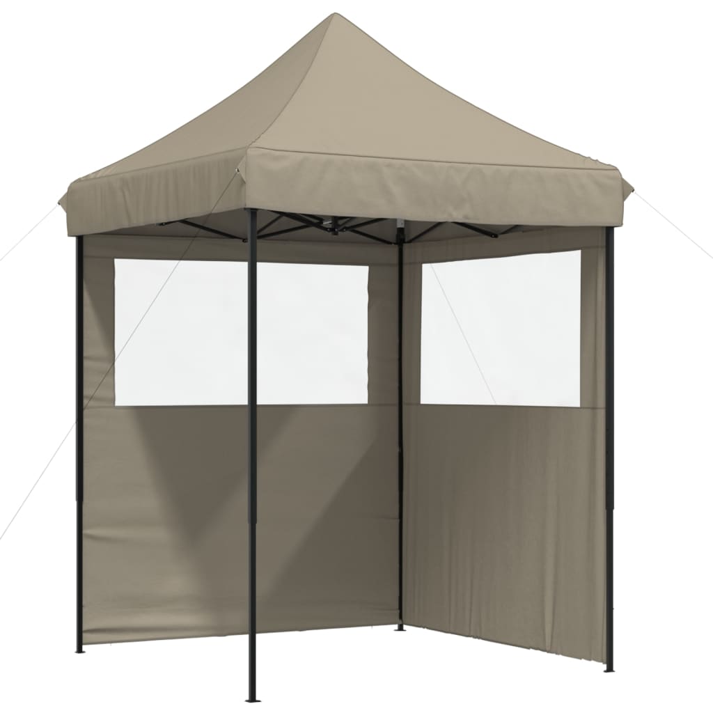 Pop-Up hopfällbart partytält med 2 sidoväggar taupe