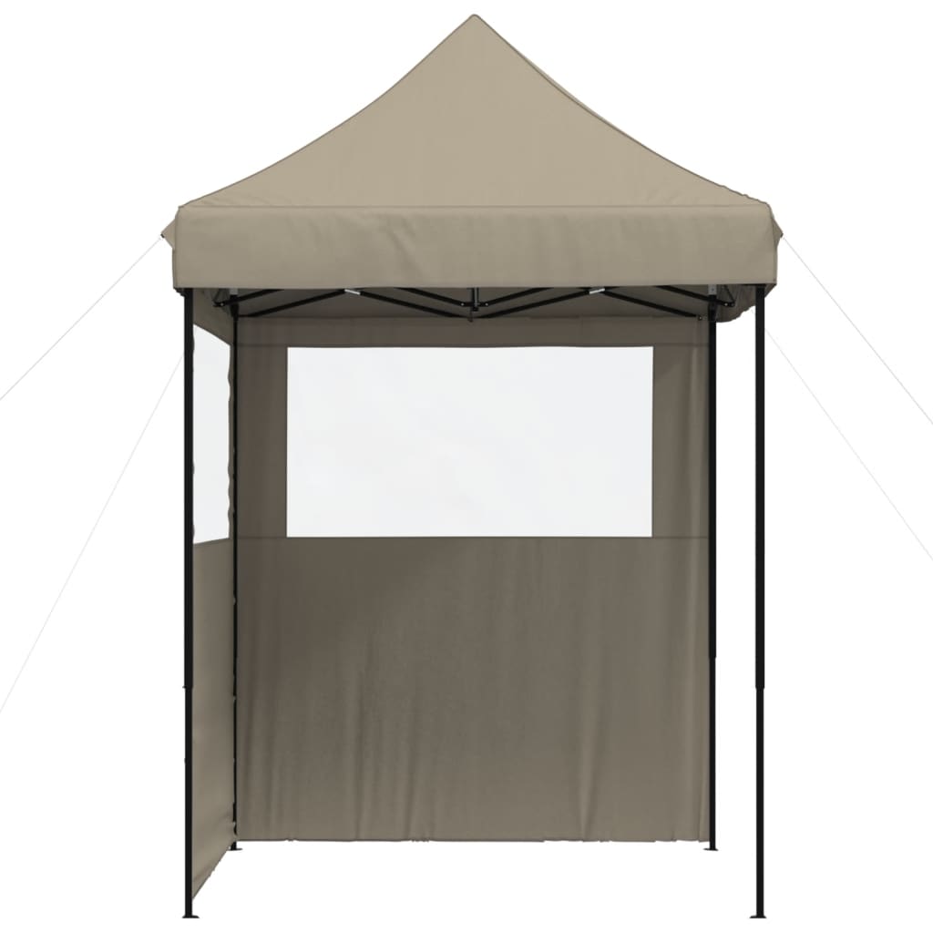 Pop-Up hopfällbart partytält med 2 sidoväggar taupe