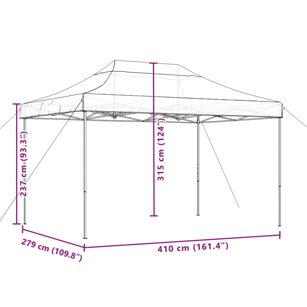 Pop-Up hopfällbart partytält
