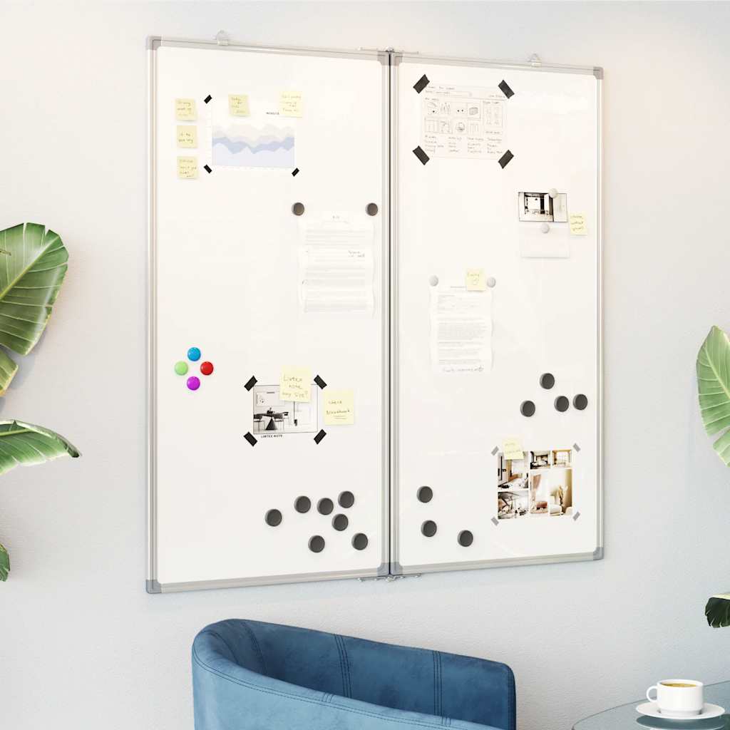 Magnetisk whiteboard hopfällbar aluminium