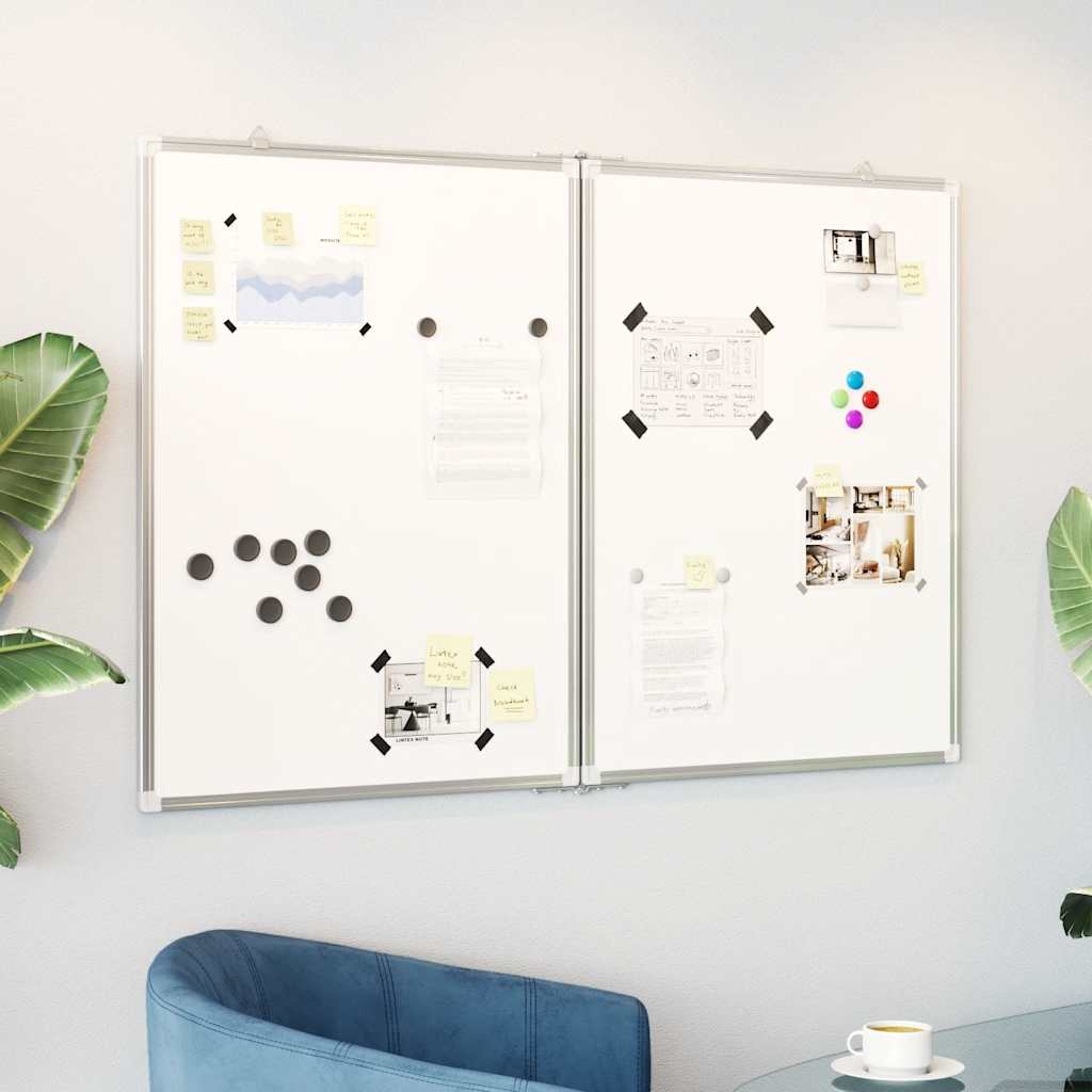Magnetisk whiteboard hopfällbar aluminium