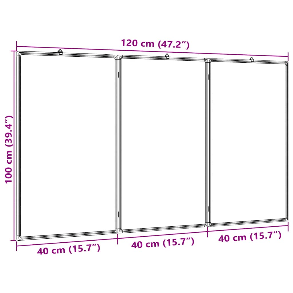 Magnetisk whiteboard hopfällbar