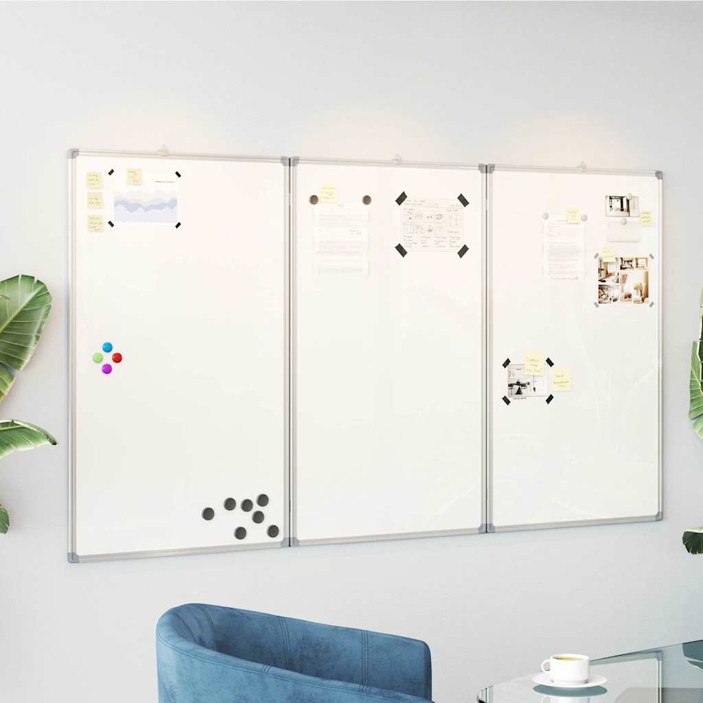 Magnetisk whiteboard hopfällbar aluminium