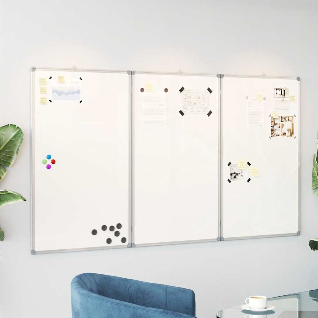 Magnetisk whiteboard hopfällbar aluminium