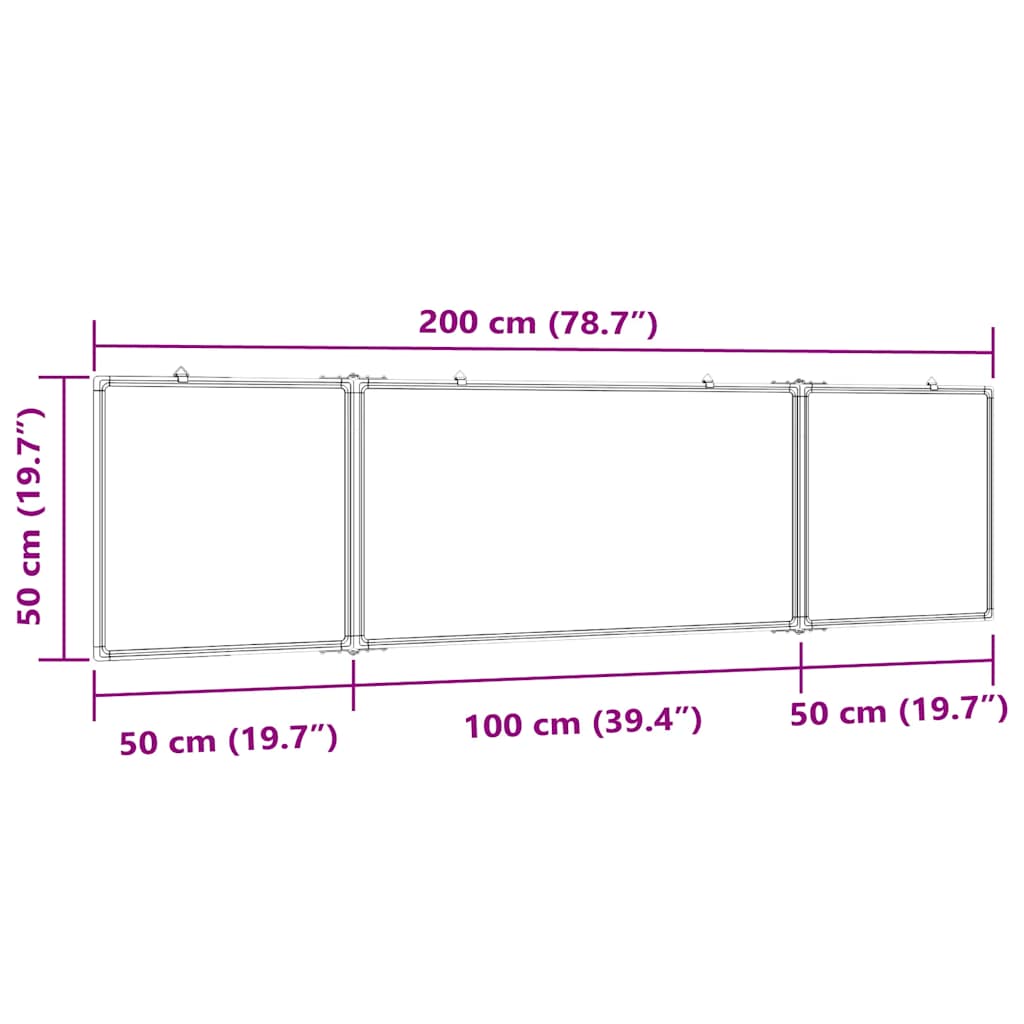 Magnetisk whiteboard hopfällbar