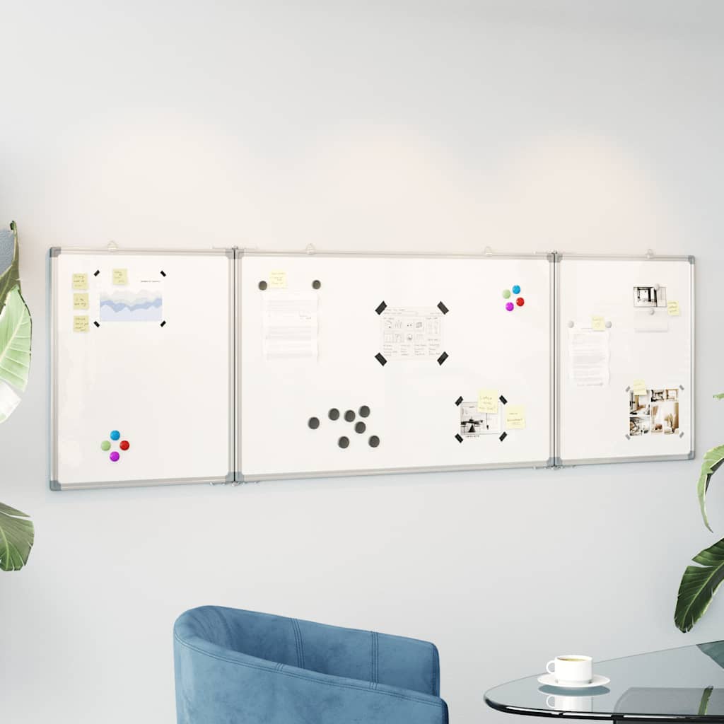 Magnetisk whiteboard hopfällbar aluminium