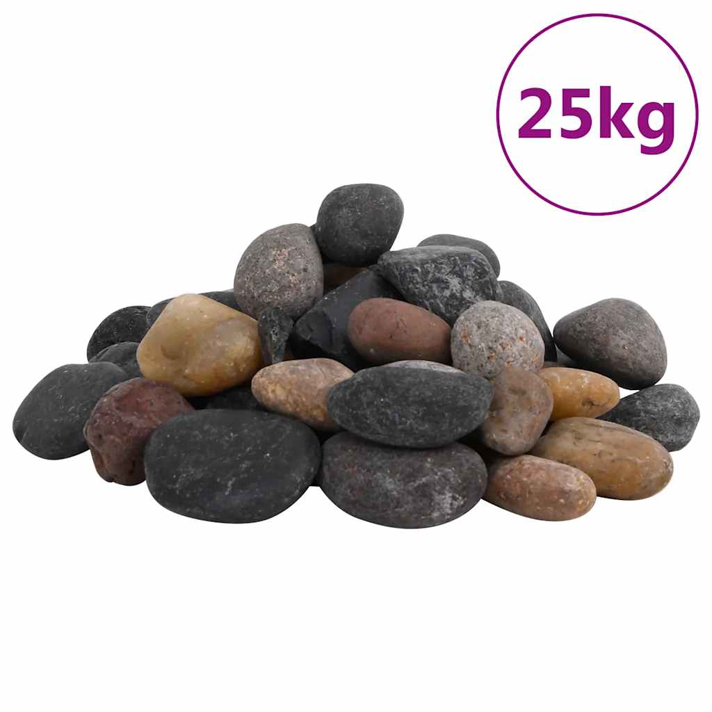 Polerad Småsten 25 Kg Blandade Färger 5