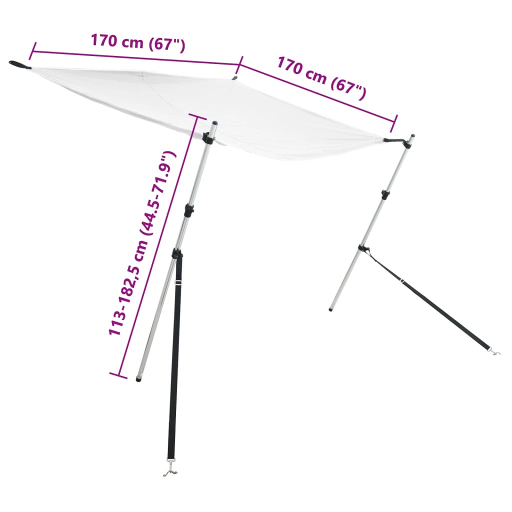 Förlängningsdel för båtkapell set 170x170x(113-182,5) cm
