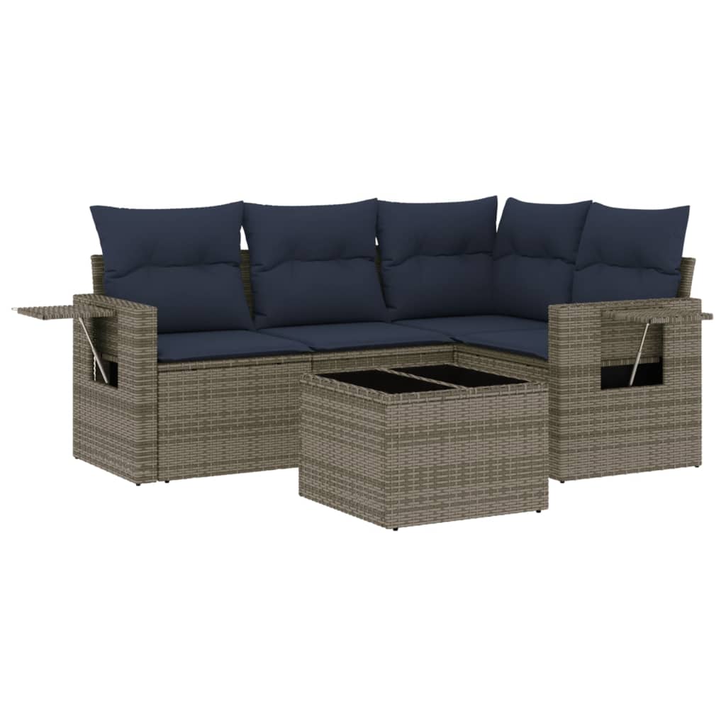 13 Delar Trädgårdssoffgrupp Med Dynor Polyrotting