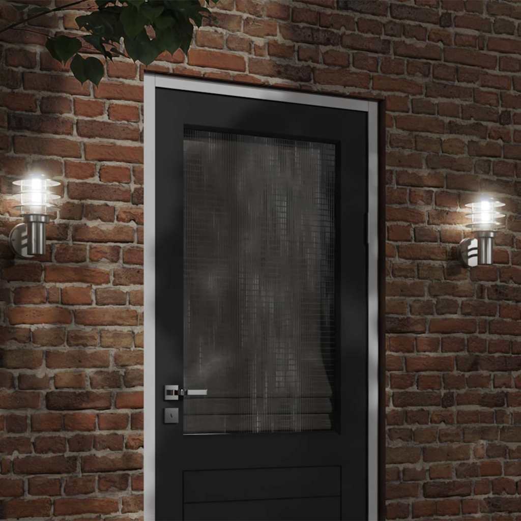 Utomhusvägglampa 2 st rostfritt