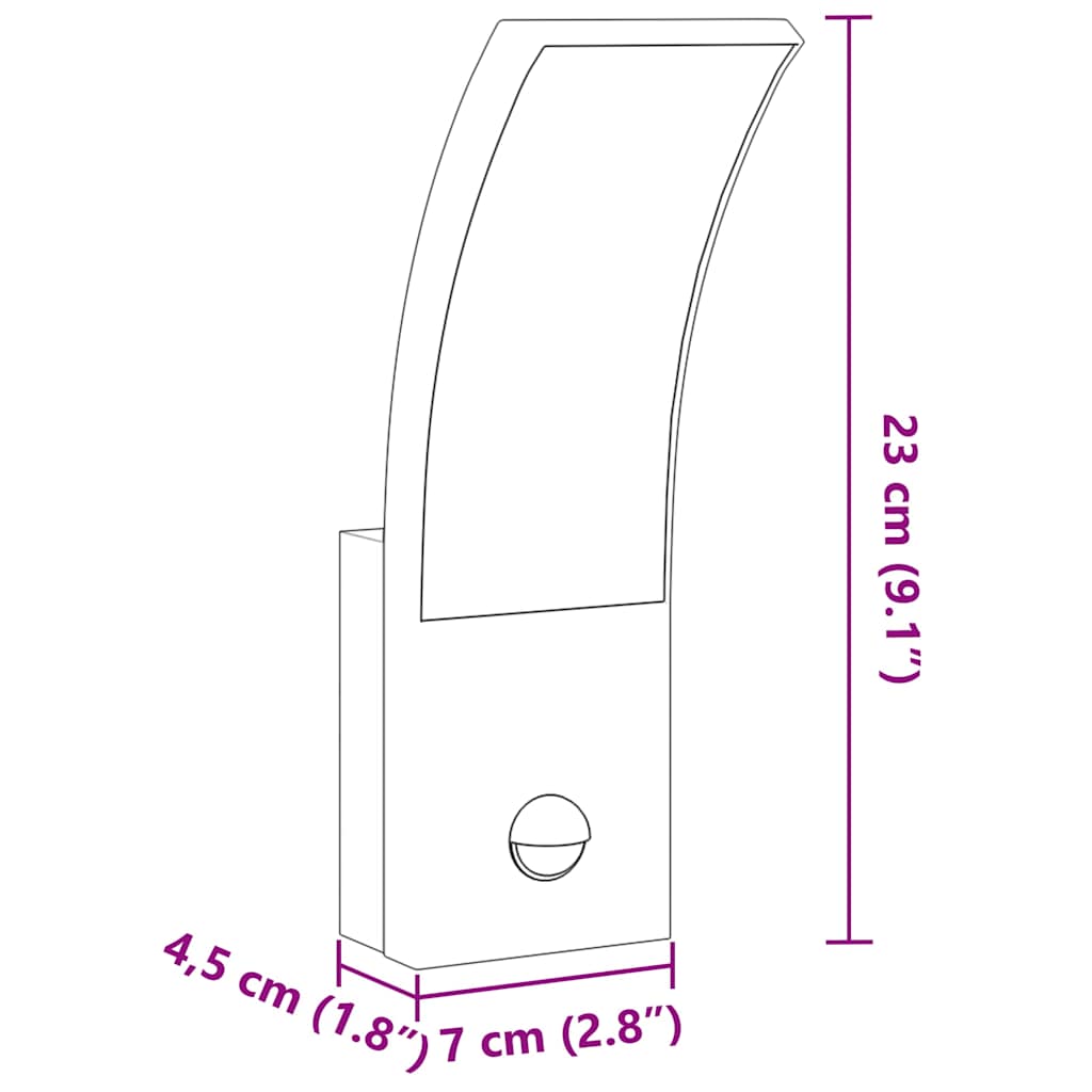 Utomhusvägglampa LED med Sensor Gjuten