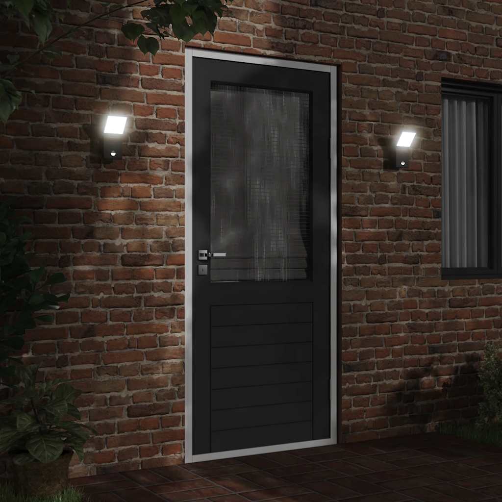 Utomhusvägglampor LED med sensorer 2 st gjuten aluminium