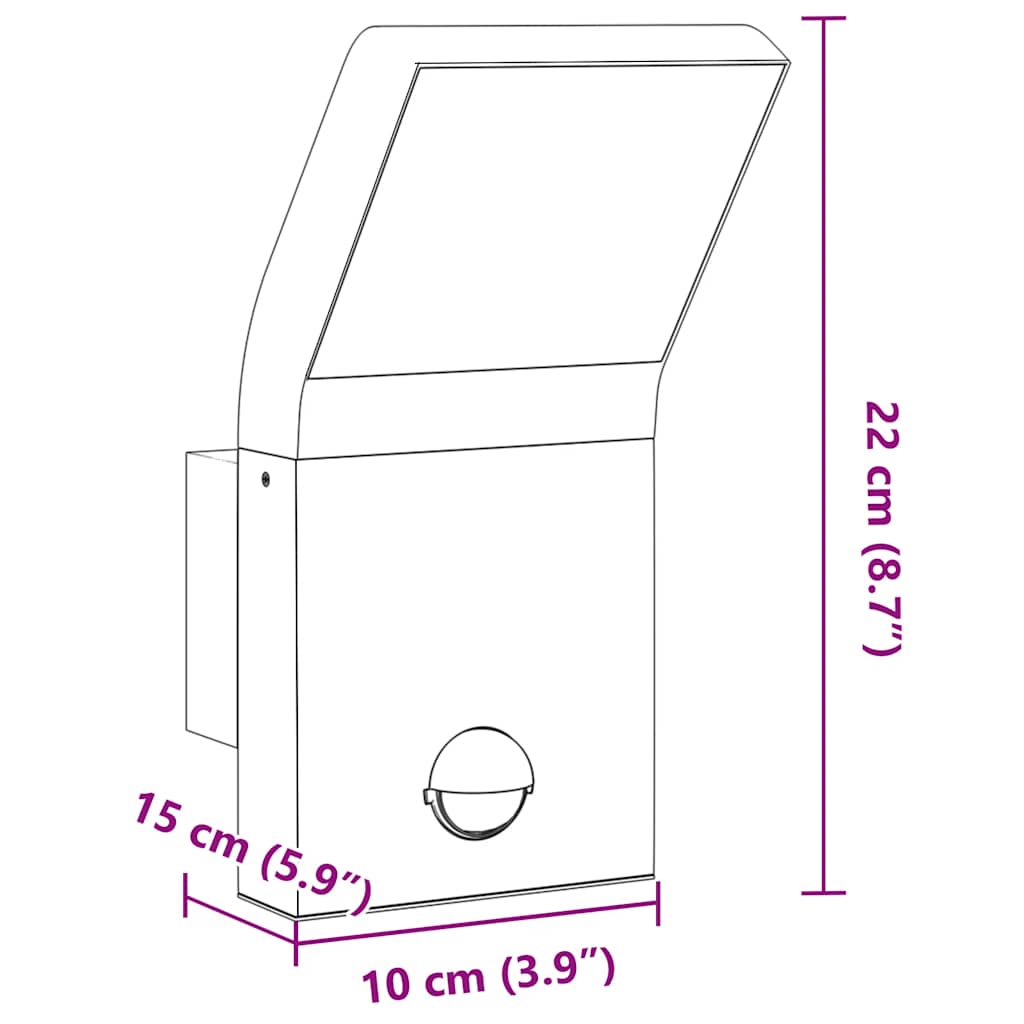 Utomhusvägglampor LED med sensorer 2 st gjuten aluminium