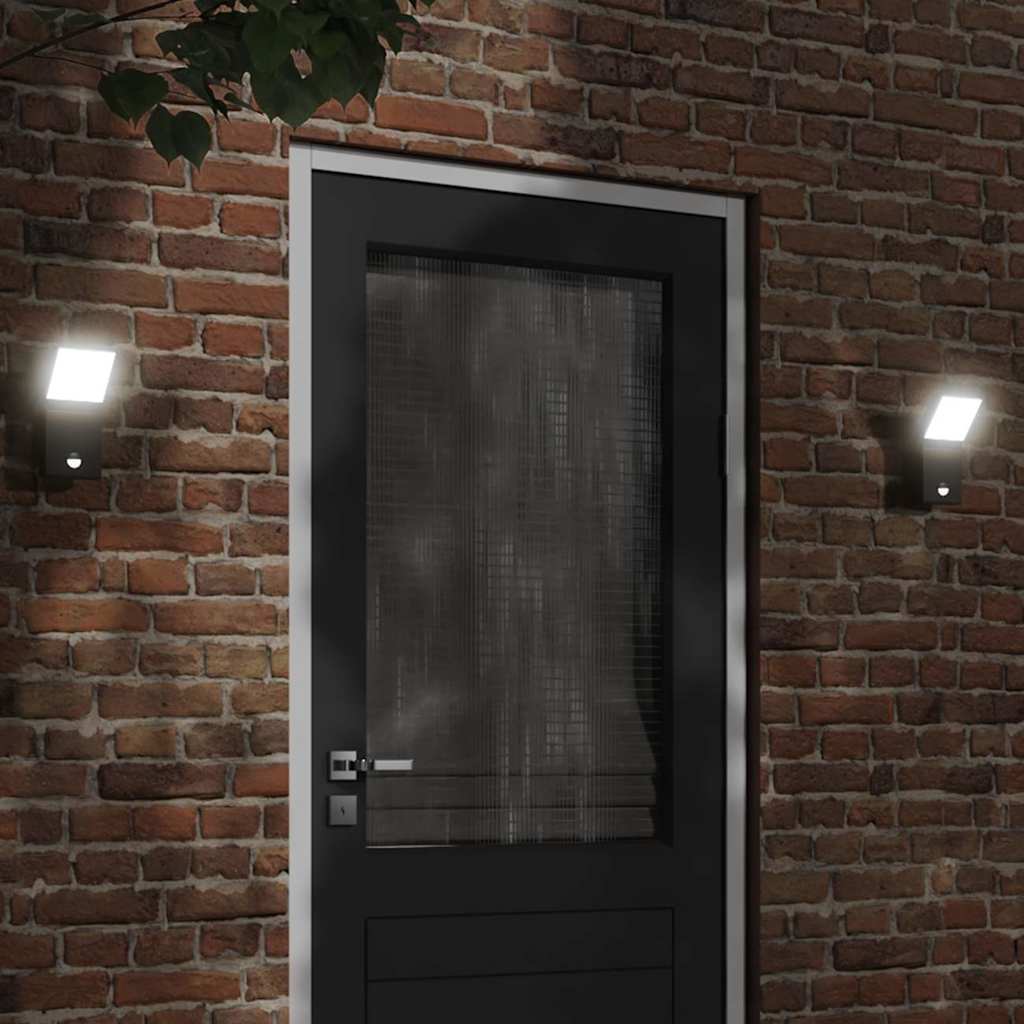 Utomhusvägglampor LED med sensorer 2 st gjuten aluminium