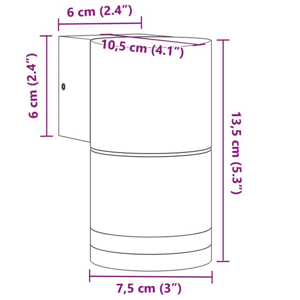 Utomhusvägglampor 2 st gjuten aluminium