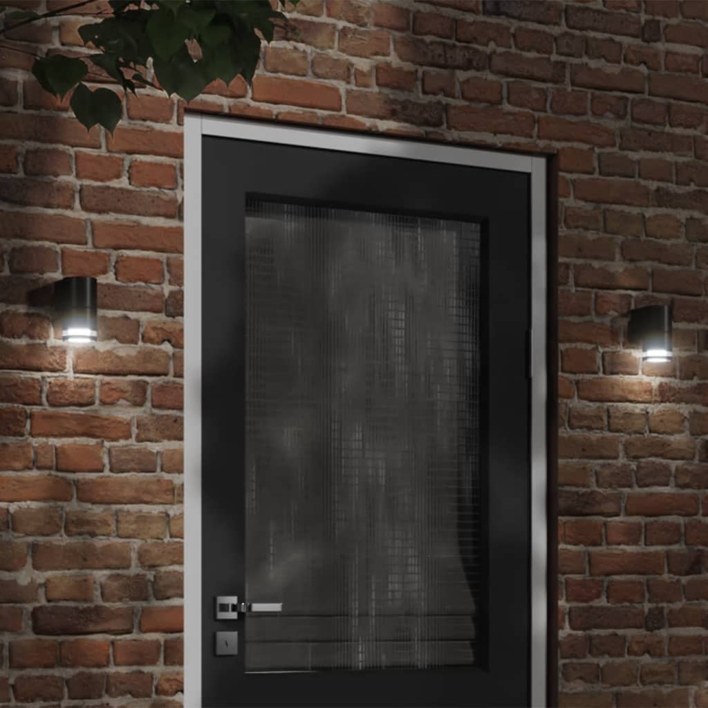 Utomhusvägglampor 2 st gjuten aluminium