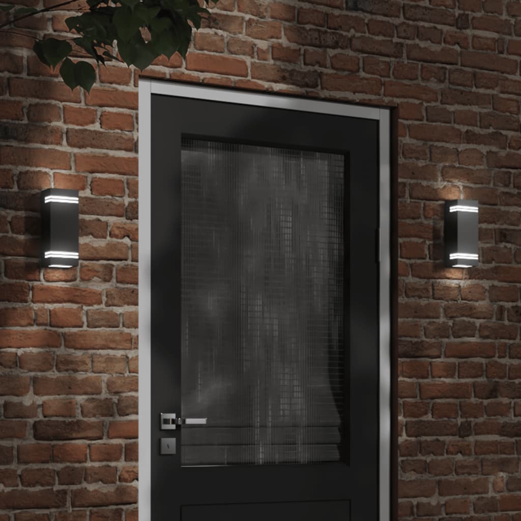 Utomhusvägglampa 2 st rostfritt